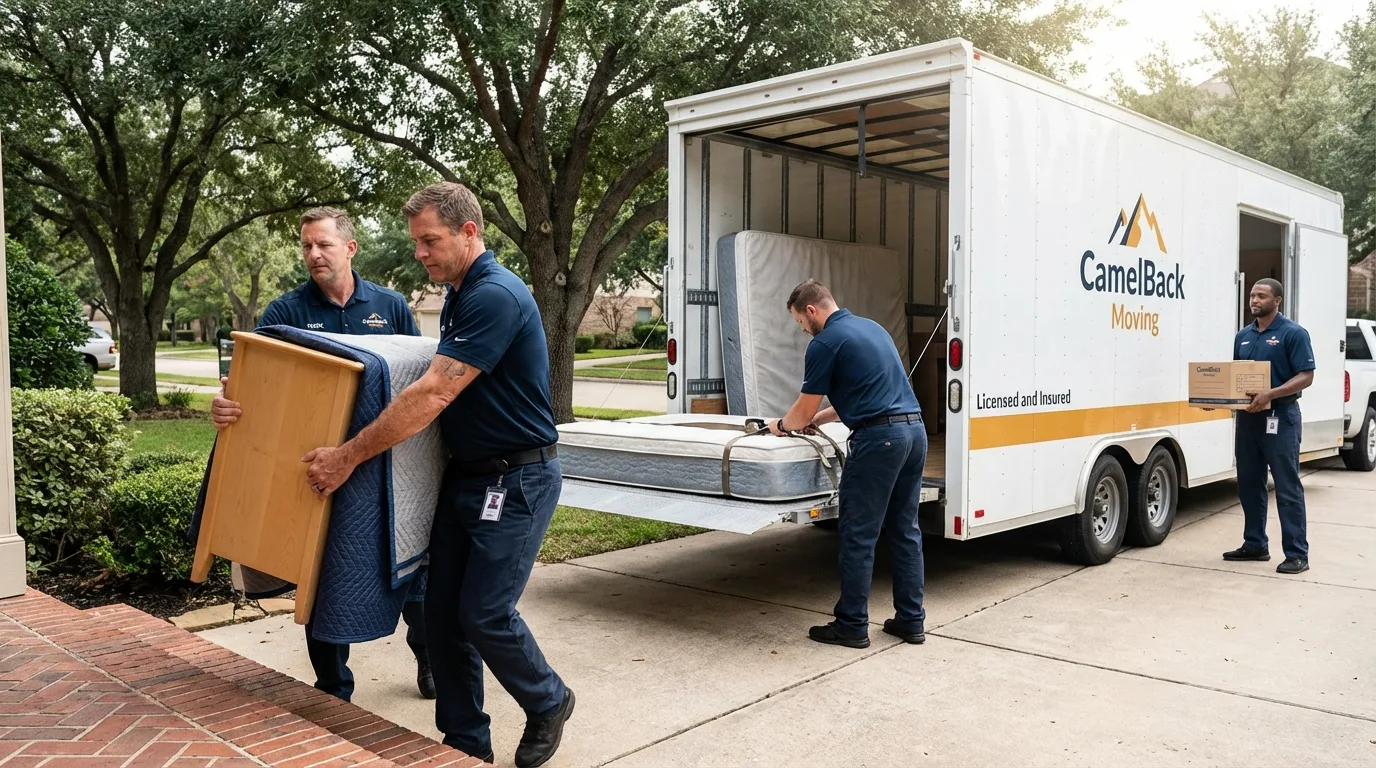 Crew loading residential truck for cross-state move from Rising Sun, MD