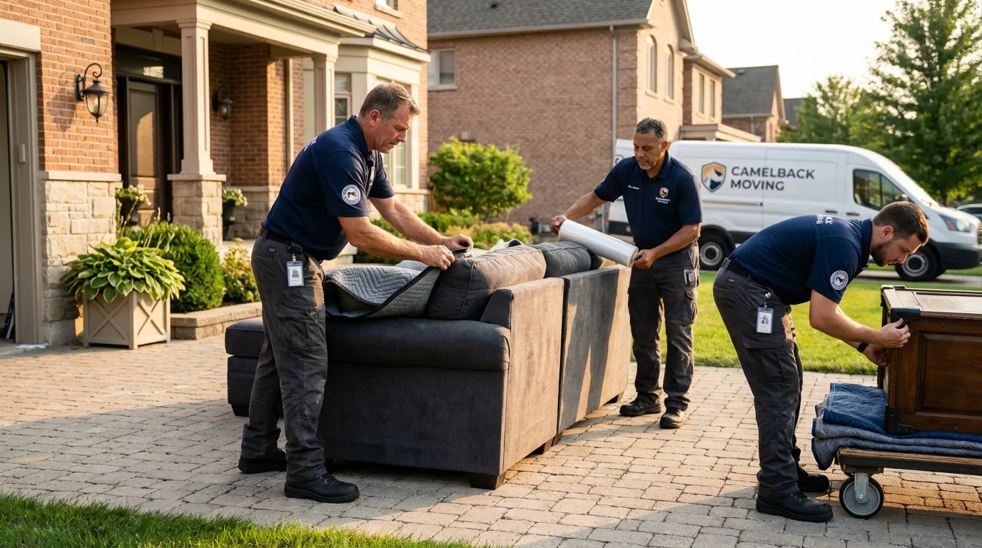Large estate moving crew wrapping furniture in Rising Sun, MD